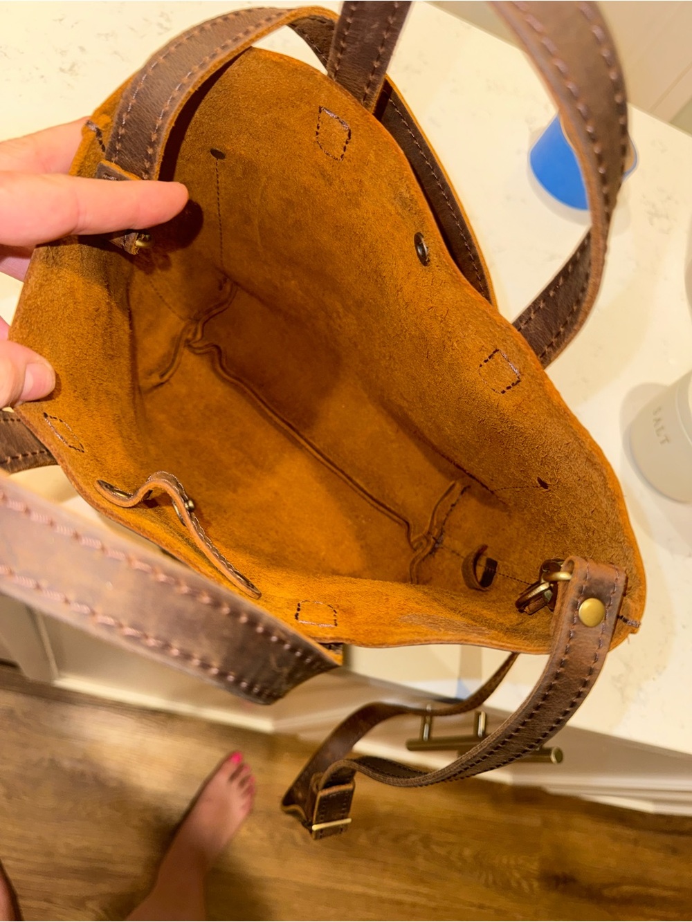 Portland Leather Goods- Medium Crossbody Tote in Coldbrew Espresso SOLDOUT - Picture 6 of 8